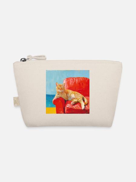 Chat, motif chat, pop art, cadeau, idée cadeau - Trousse biologique - nature - Devant