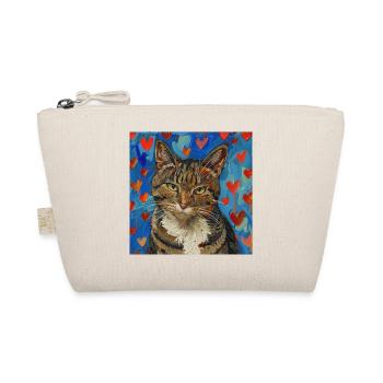 Katze, katzenmotiv, popart, geschenk, geschenkidee - Bio-Täschchen - Natur - Vorne