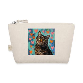 Cat, cat motif, pop art, gift, gift idea - Organic Pouch - nature - Front