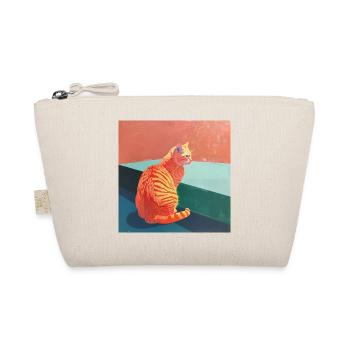 Cat, cat motif, pop art, gift, gift idea - Organic Pouch - nature - Front