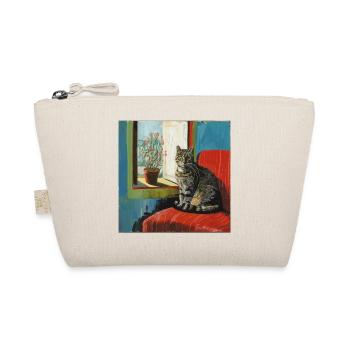 Katze, katzenmotiv, popart, geschenk, geschenkidee - Bio-Täschchen - Natur - Vorne
