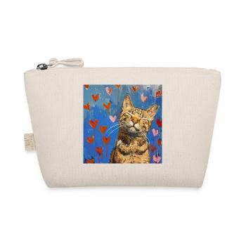 Katze, katzenmotiv, popart, geschenk, geschenkidee - Bio-Täschchen - Natur - Vorne