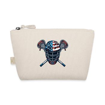 Lacrosse USA flag sport helmet - Organic Pouch - nature - Front