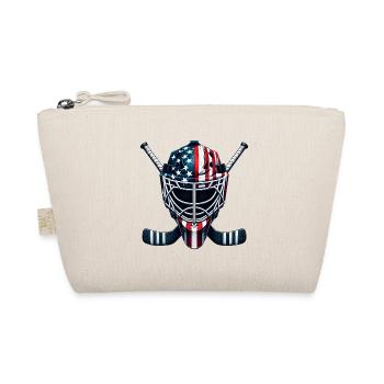 Ice Hockey USA Flag Helmet Sports - Organic Pouch - nature - Front