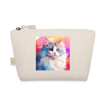 Katze, katzenmotiv, anime, geschenk, geschenkideen - Bio-Täschchen - Natur - Vorne