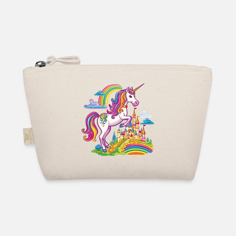 Unicorn, Rainbow, Castle, Multicolorful, Magic, Fantasy Organic Pouch