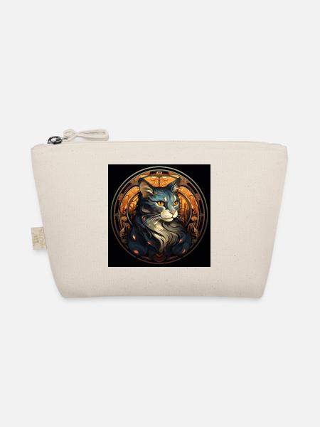 Katze, katzenmotiv, vintage, geschenk - Bio-Täschchen - Natur - Vorne