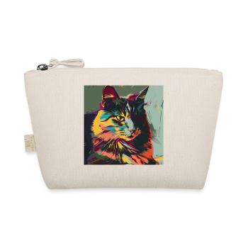 Katze, katzenmotiv, popart, geschenk, geschenkidee - Bio-Täschchen - Natur - Vorne