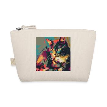 Katze, katzenmotiv, popart, geschenk, geschenkidee - Bio-Täschchen - Natur - Vorne