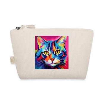 Katze, katzenmotiv, popart, geschenk, geschenkidee - Bio-Täschchen - Natur - Vorne