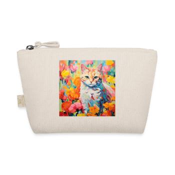chat, motif de chat, fleurs, cadeau, idée cadeau - Trousse biologique - nature - Devant