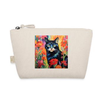 chat, motif de chat, fleurs, cadeau, idée cadeau - Trousse biologique - nature - Devant