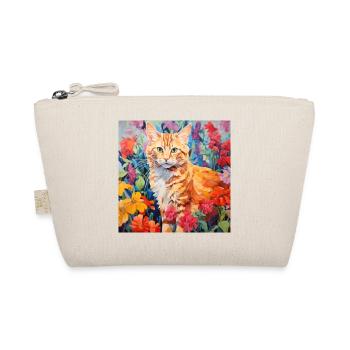 chat, motif de chat, fleurs, cadeau, idée cadeau - Trousse biologique - nature - Devant