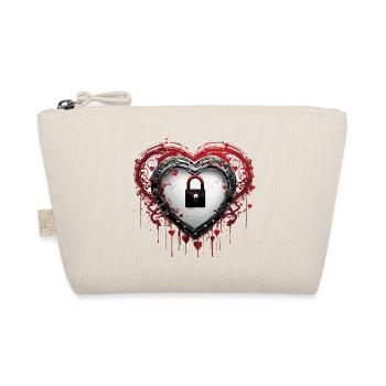 Shoulder Lock / Key / Heart Lock / Motif - Organic Pouch - nature - Front