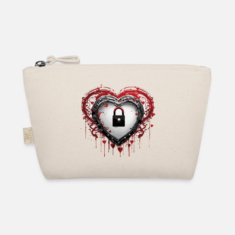 Shoulder Lock / Key / Heart Lock / Motif Organic Pouch
