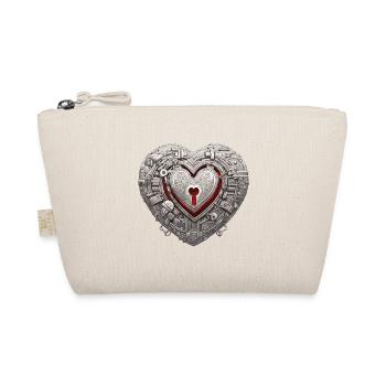 Shoulder Lock / Key / Heart Lock / Motif - Organic Pouch - nature - Front
