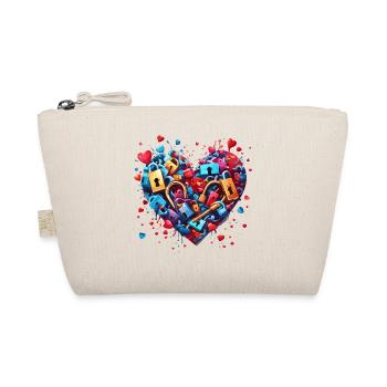 Shoulder Lock / Key / Heart Lock / Motif - Organic Pouch - nature - Front