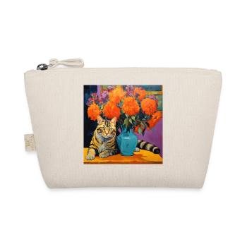 chat, motif de chat, fleurs, cadeau, idée cadeau - Trousse biologique - nature - Devant