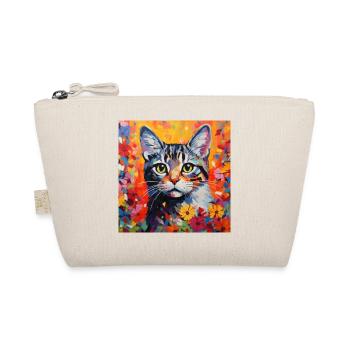 chat, motif de chat, fleurs, cadeau, idée cadeau - Trousse biologique - nature - Devant