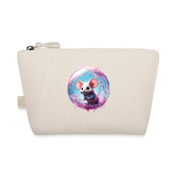 Animal in soap bubble / childlike / cute /mouse - Organic Pouch - nature - Front