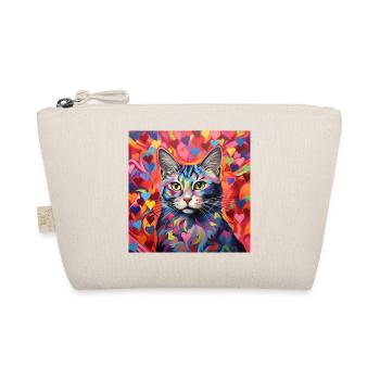 Katze, katzenmotiv, herz, geschenk, geschenkideen - Bio-Täschchen - Natur - Vorne