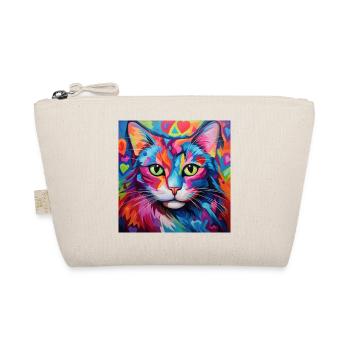 Katze, katzenmotiv, herz, geschenk, geschenkideen - Bio-Täschchen - Natur - Vorne