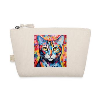 Katze, katzenmotiv, bunt, geschenk, geschenkideen - Bio-Täschchen - Natur - Vorne