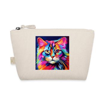 Katze, katzenmotiv, bunt, geschenk, geschenkideen - Bio-Täschchen - Natur - Vorne