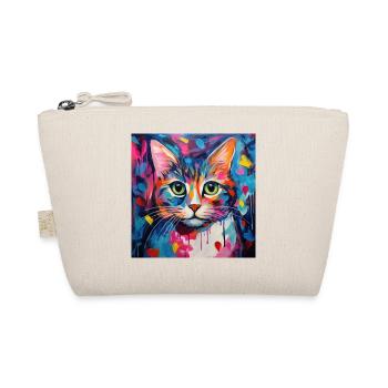Chat, motif chat, pop art, cadeau, idée cadeau - Trousse biologique - nature - Devant