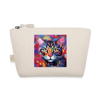 Katze, katzenmotiv, popart, geschenk, geschenkidee - Bio-Täschchen - Natur - Vorne