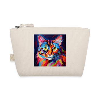 Katze, katzenmotiv, bunt, geschenk, geschenkideen - Bio-Täschchen - Natur - Vorne