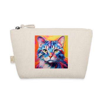 Chat, motif chat, pop art, cadeau, idée cadeau - Trousse biologique - nature - Devant