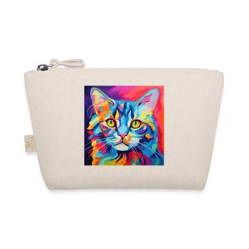 Katze, katzenmotiv, bunt, geschenk, geschenkideen - Bio-Täschchen - Natur - Vorne