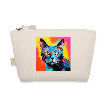 Katze, katzenmotiv, popart, geschenk, geschenkidee - Bio-Täschchen - Natur - Vorne