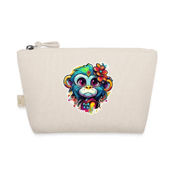Singe mignon / Fille de singe / Mignon / noeud de cheveux - Trousse biologique - nature - Devant