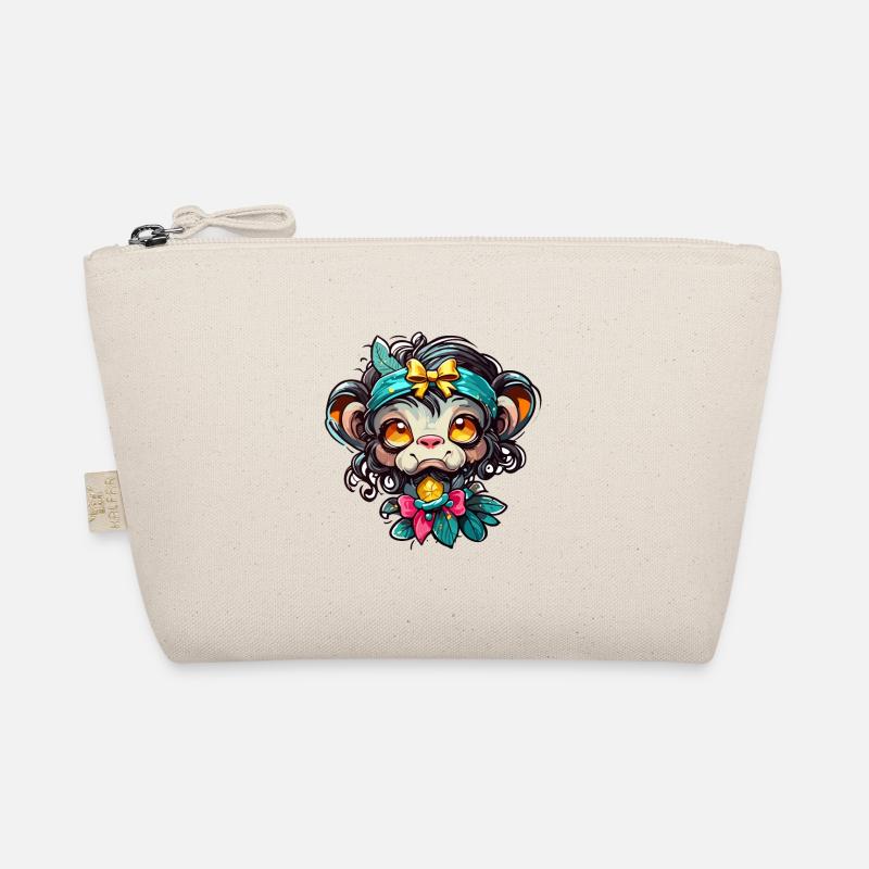 Singe mignon / Fille de singe / Mignon / noeud de cheveux Trousse biologique