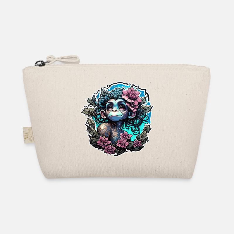 Singe mignon / Fille de singe / Mignon / noeud de cheveux Trousse biologique