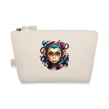 Singe mignon / Fille de singe / Mignon / noeud de cheveux - Trousse biologique - nature - Devant