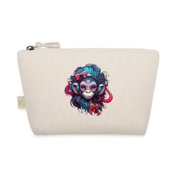 Singe mignon / Fille de singe / Mignon / noeud de cheveux - Trousse biologique - nature - Devant
