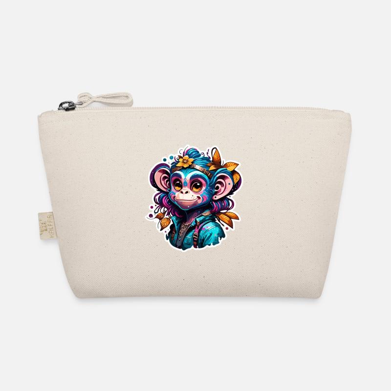 Singe mignon / Fille de singe / Mignon / noeud de cheveux Trousse biologique