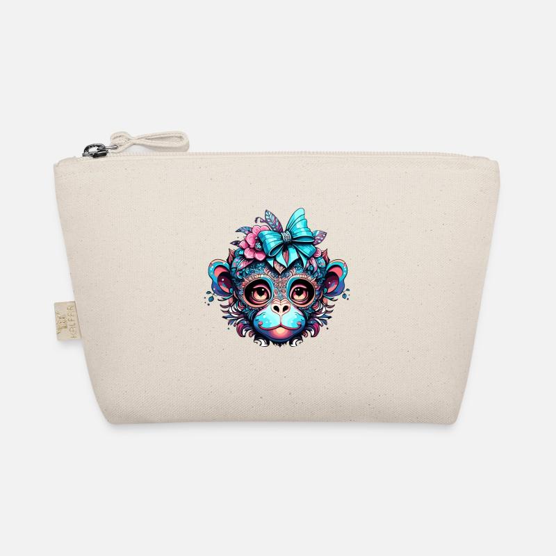 Singe mignon / Fille de singe / Mignon / noeud de cheveux Trousse biologique
