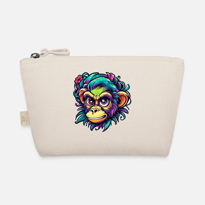 Cute Monkey / Monkey Girl / Cute / Hair Bow Organic Pouch