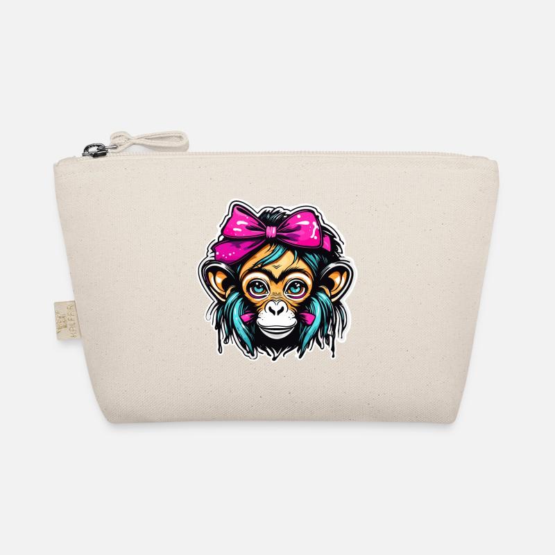 Singe mignon / Fille de singe / Mignon / noeud de cheveux Trousse biologique