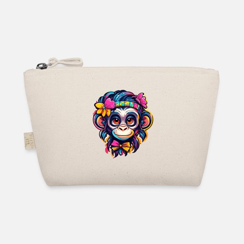 Singe mignon / Fille de singe / Mignon / noeud de cheveux Trousse biologique