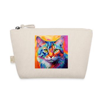 Katze, katzenmotiv, popart, geschenk, geschenkidee - Bio-Täschchen - Natur - Vorne