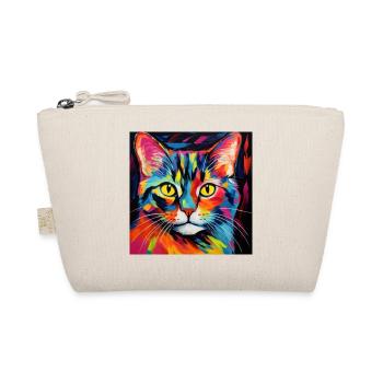 Katze, katzenmotiv, popart, geschenk, geschenkidee - Bio-Täschchen - Natur - Vorne