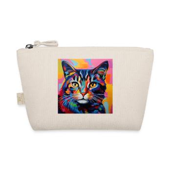 Katze, katzenmotiv, popart, geschenk, geschenkidee - Bio-Täschchen - Natur - Vorne