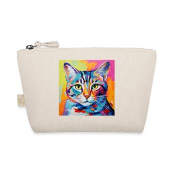 Katze, katzenmotiv, popart, geschenk, geschenkidee - Bio-Täschchen - Natur - Vorne