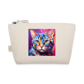 Katze, katzenmotiv, popart, geschenk, geschenkidee - Bio-Täschchen - Natur - Vorne