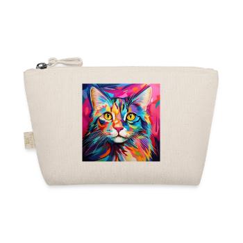 Katze, katzenmotiv, popart, geschenk, geschenkidee - Bio-Täschchen - Natur - Vorne